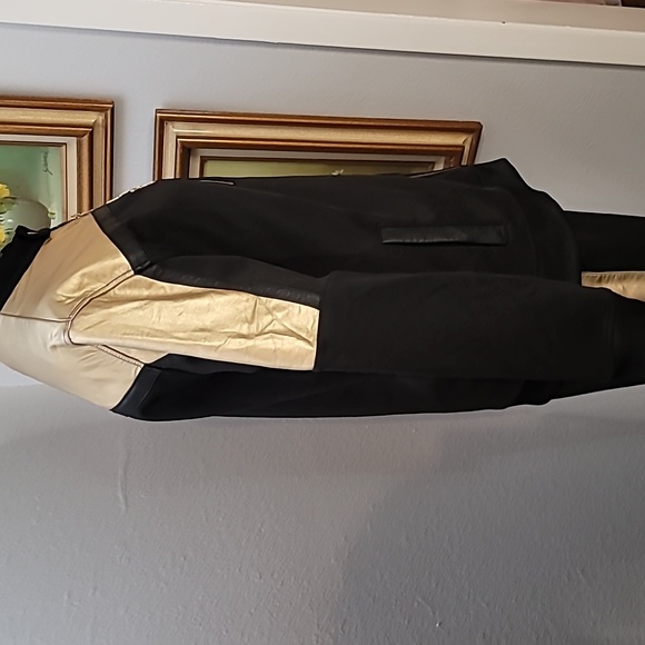 INC black and metallic gold track suit pants and jacket size large - Picture 7 of 16